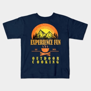 fun experience outdoor cooking - camping, hiking, trekking, outdoor recreation Kids T-Shirt